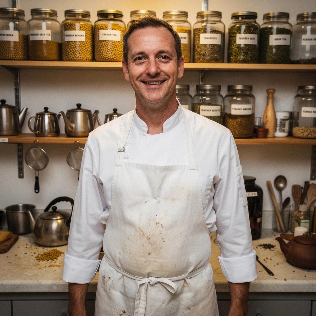 Fűszeres fenugreek magtea, amelynek édes, dióra emlékeztető íze van.